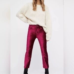 NWT Free People Cropped Hot Pink Velvet Pants 🤩